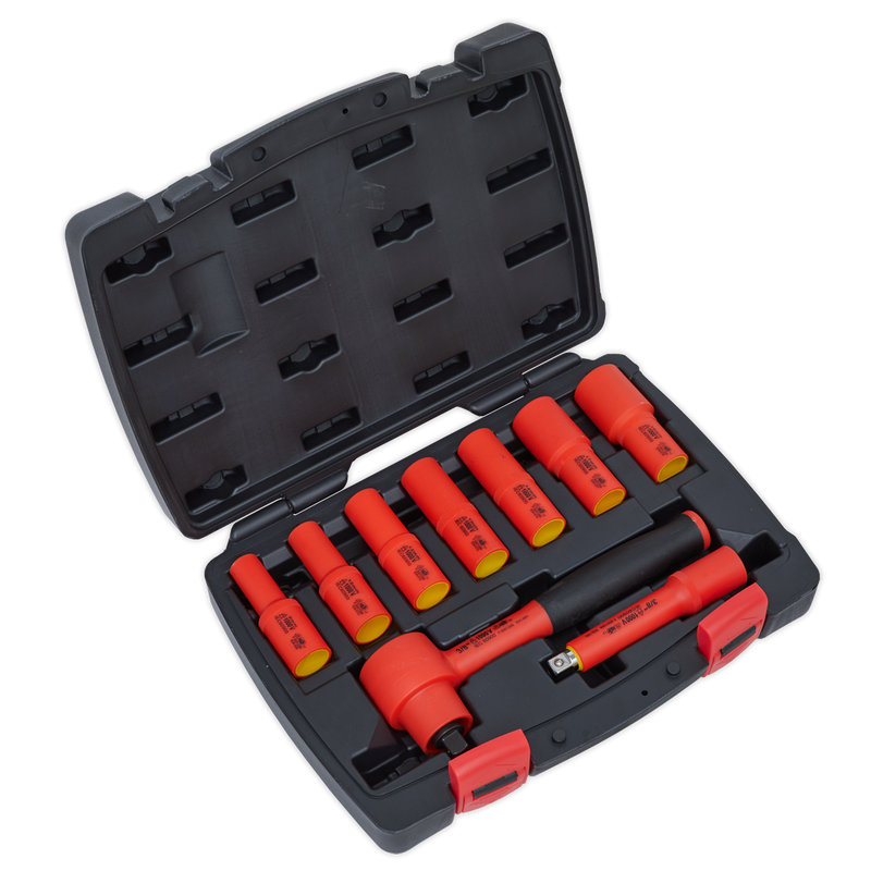 Insulated Socket Set 9pc 3/8"Sq Drive 6pt WallDrive¨ VDE Approved | Pipe Manufacturers Ltd..