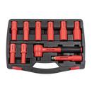 Insulated Socket Set 10pc 1/2"Sq Drive 6pt WallDrive¨ VDE Approved | Pipe Manufacturers Ltd..