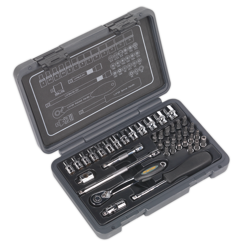 Socket Set 40pc 1/4"Sq Drive 6pt WallDrive¨ Metric | Pipe Manufacturers Ltd..