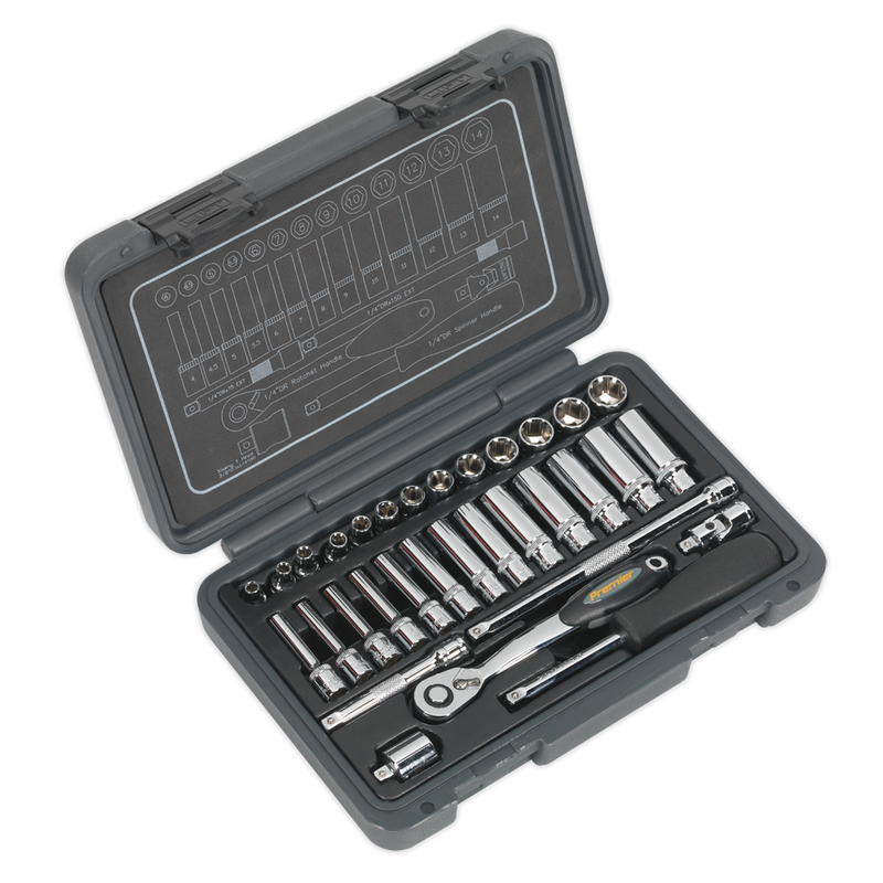 Socket Set 32pc 1/4"Sq Drive 6pt WallDrive¨ Metric | Pipe Manufacturers Ltd..