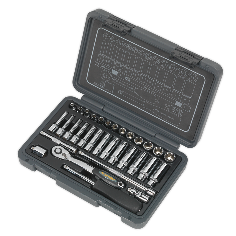 Socket Set 32pc 1/4"Sq Drive 6pt WallDrive¨ Metric | Pipe Manufacturers Ltd..