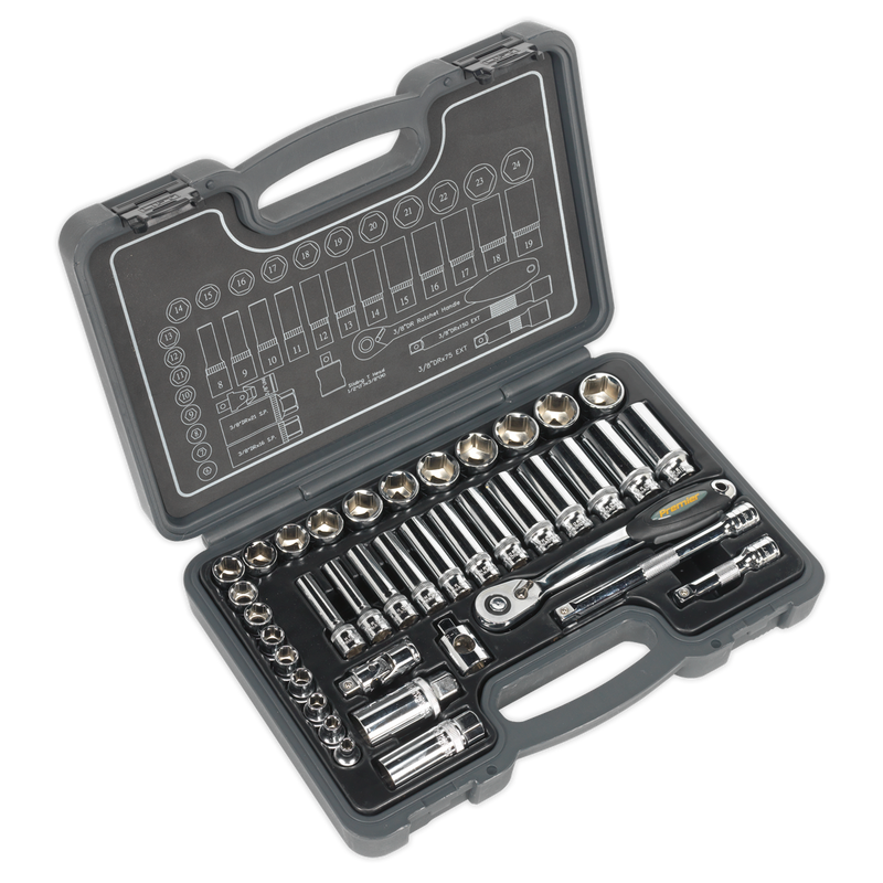 Socket Set 38pc 3/8"Sq Drive 6pt WallDrive¨ Metric | Pipe Manufacturers Ltd..