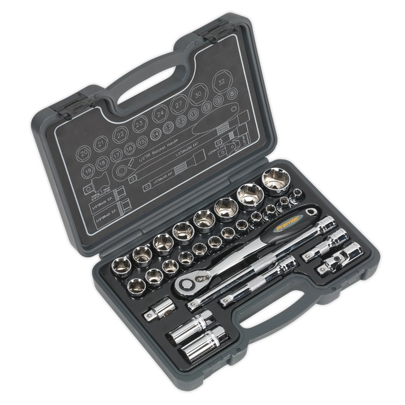 Socket Set 28pc 1/2"Sq Drive 6pt WallDrive¨ Metric | Pipe Manufacturers Ltd..