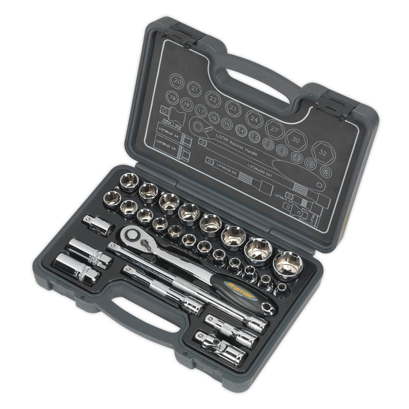 Socket Set 28pc 1/2"Sq Drive 6pt WallDrive¨ Metric | Pipe Manufacturers Ltd..