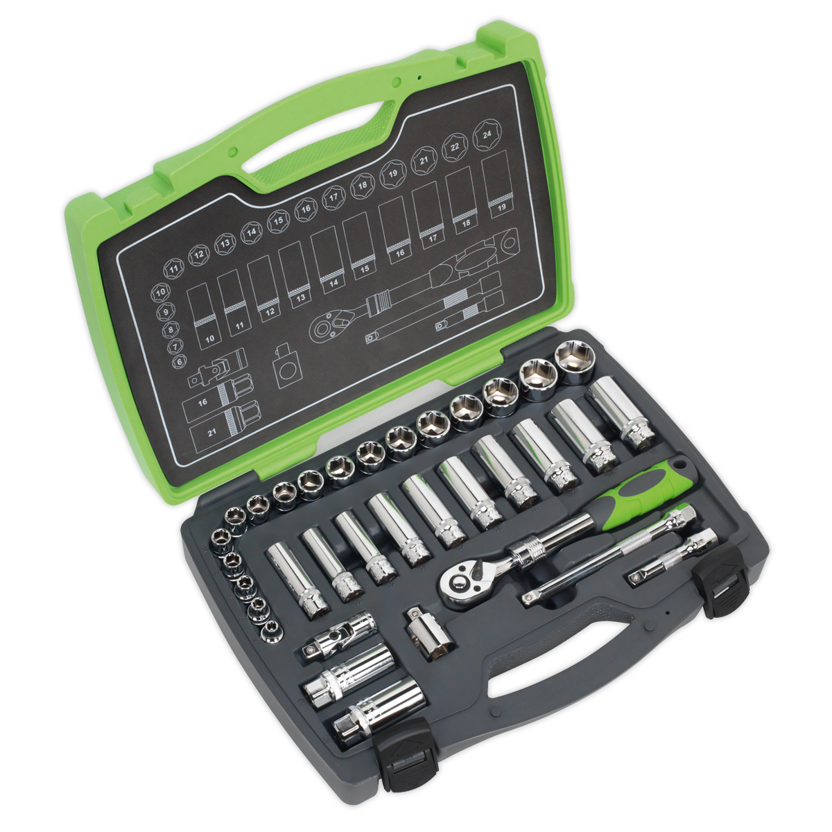 Socket Set 34pc 3/8