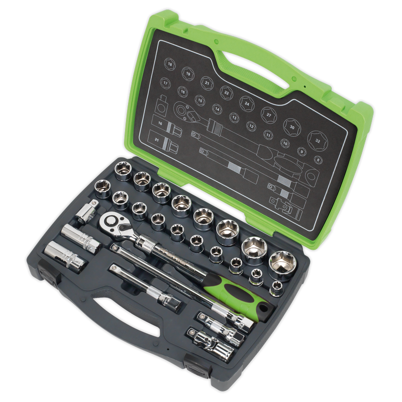 Socket Set 26pc 1/2"Sq Drive 6pt WallDrive¨ Metric | Pipe Manufacturers Ltd..