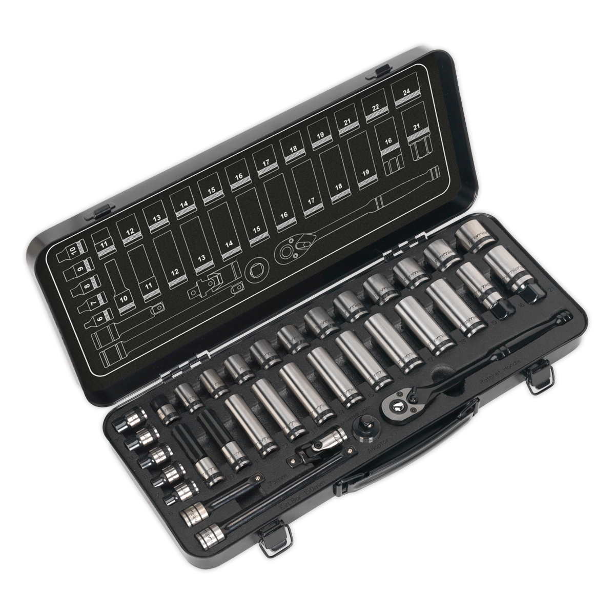 Socket Set 34pc 3/8