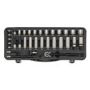 Socket Set 34pc 3/8"Sq Drive 6pt WallDrive¨ Metric Black Series | Pipe Manufacturers Ltd..