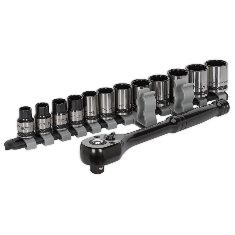 Socket Set 13pc 3/8"Sq Drive Total Drive¨ Metric - Black Series | Pipe Manufacturers Ltd..