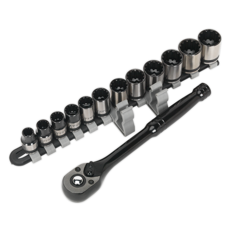 Socket Set 13pc 3/8"Sq Drive Total Drive¨ Metric - Black Series | Pipe Manufacturers Ltd..