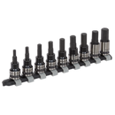 Hex Key Socket Bit Set 9pc 3/8"Sq Drive Metric Black | Pipe Manufacturers Ltd..