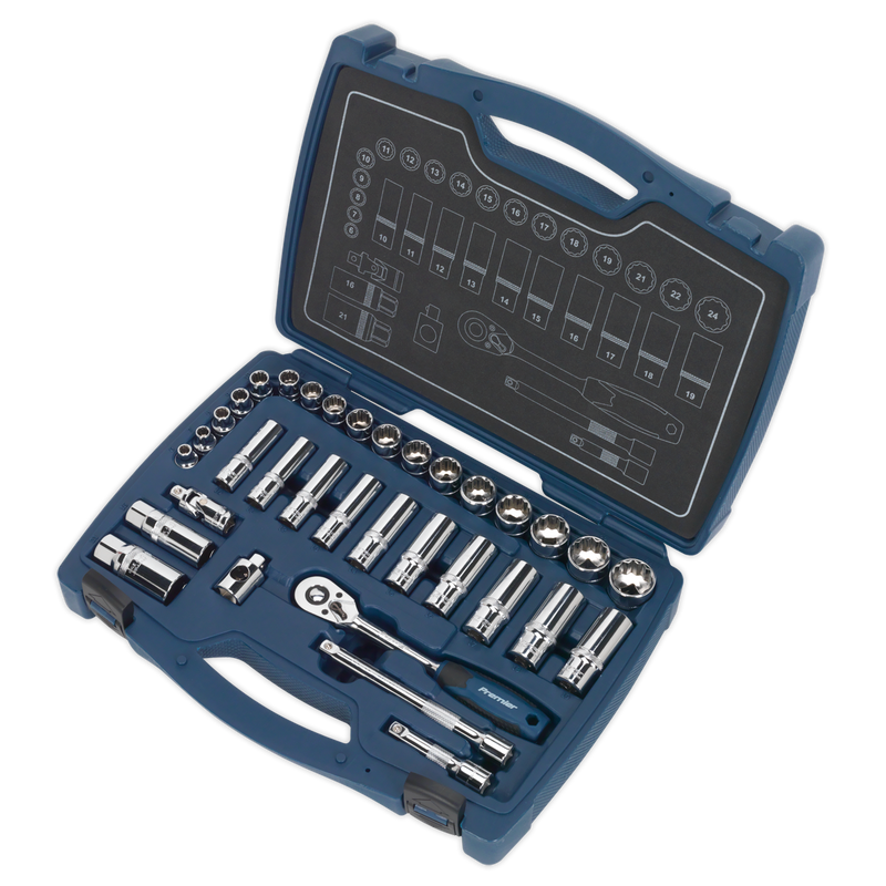 Socket Set 34pc 3/8"Sq Drive 12pt WallDrive¨ Metric | Pipe Manufacturers Ltd..