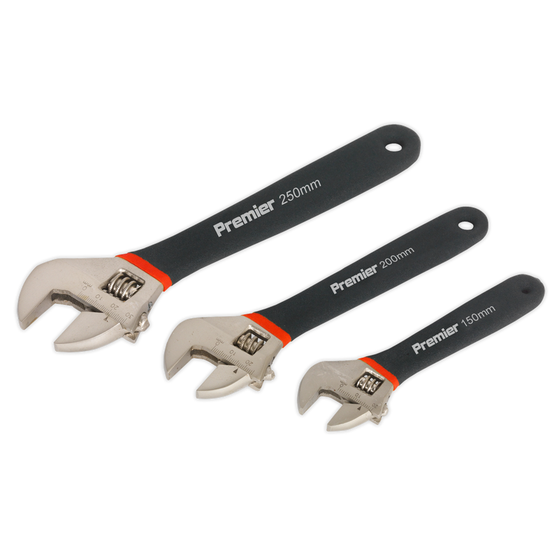 Adjustable Wrench Set 3pc Ni-Fe Finish | Pipe Manufacturers Ltd..