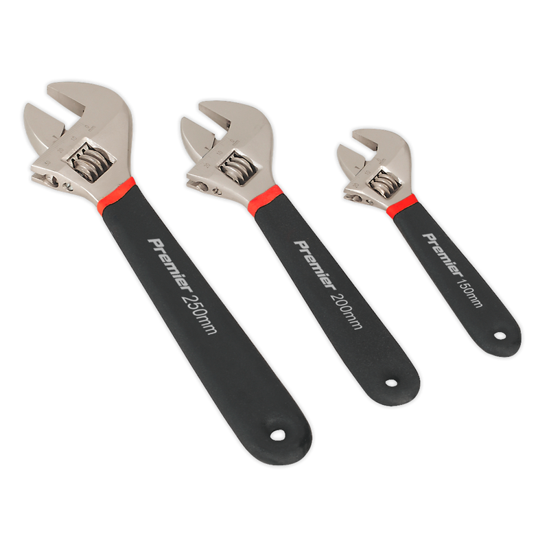 Adjustable Wrench Set 3pc Ni-Fe Finish | Pipe Manufacturers Ltd..