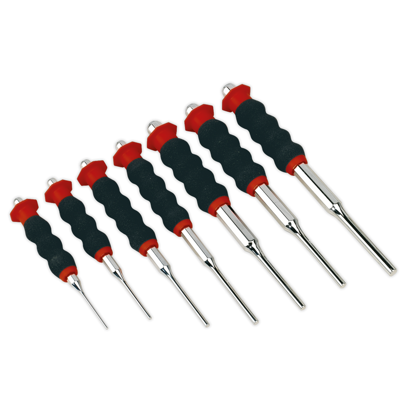 Sheathed Parallel Pin Punch Set 7pc 2-8mm | Pipe Manufacturers Ltd..