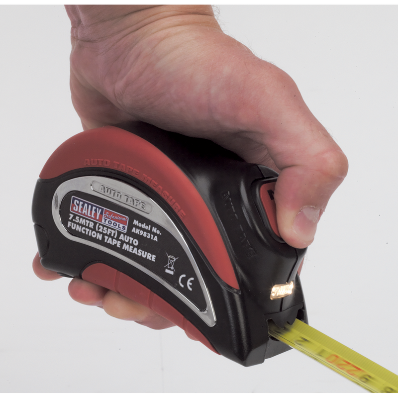 Measuring Tape 7.5mtr(25ft) Auto Function Metric/Imperial | Pipe Manufacturers Ltd..