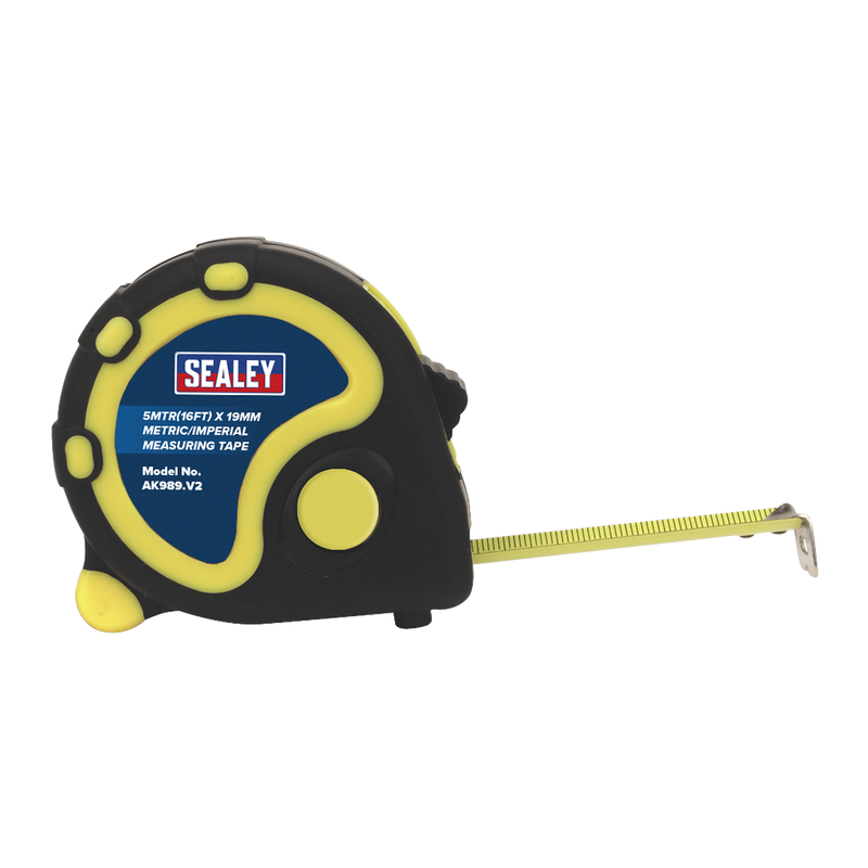 Rubber Tape Measure 5m(16ft) x 19mm Metric/Imperial Display Box of 12 | Pipe Manufacturers Ltd..