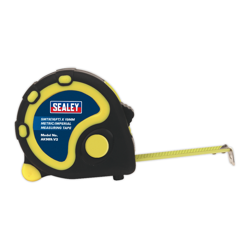 Rubber Tape Measure 5m(16ft) x 19mm Metric/Imperial Display Box of 12 | Pipe Manufacturers Ltd..