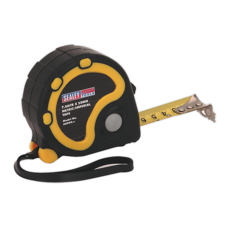 Rubber Tape Measure 7.5m(25ft) x 25mm Metric/Imperial | Pipe Manufacturers Ltd..
