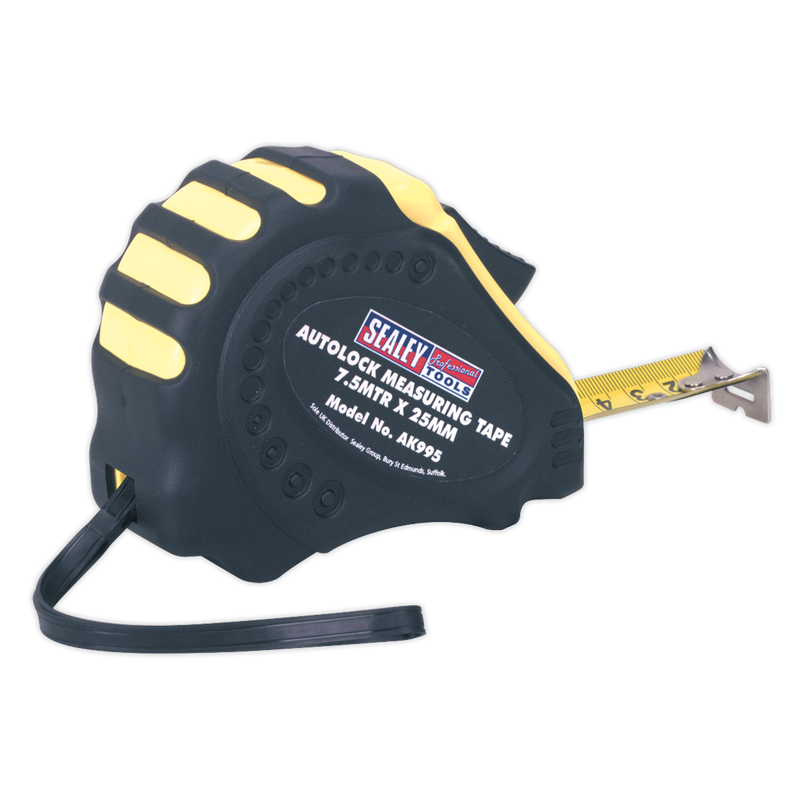 Autolock Tape Measure 7.5m(25ft) x 25mm - Metric/Imperial | Pipe Manufacturers Ltd..