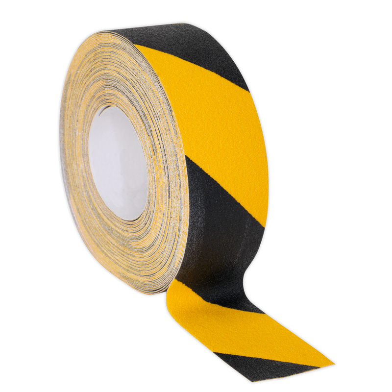 Anti-Slip Tape Self-Adhesive Black Yellow 50mm x 18m | Pipe Manufacturers Ltd..