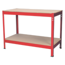 Workbench 1.2m Steel Wooden Top | Pipe Manufacturers Ltd..