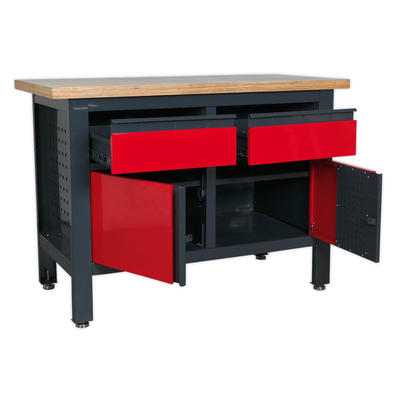 Workstation with 2 Drawers & 2 Cupboards | Pipe Manufacturers Ltd..