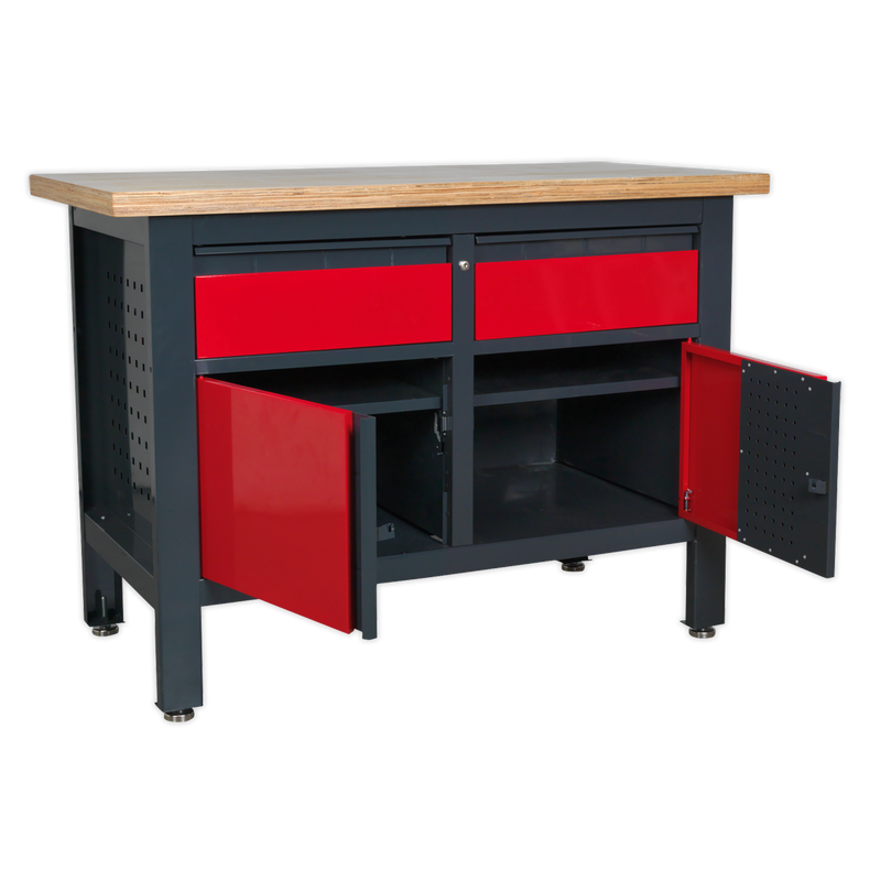 Workstation with 2 Drawers & 2 Cupboards | Pipe Manufacturers Ltd..