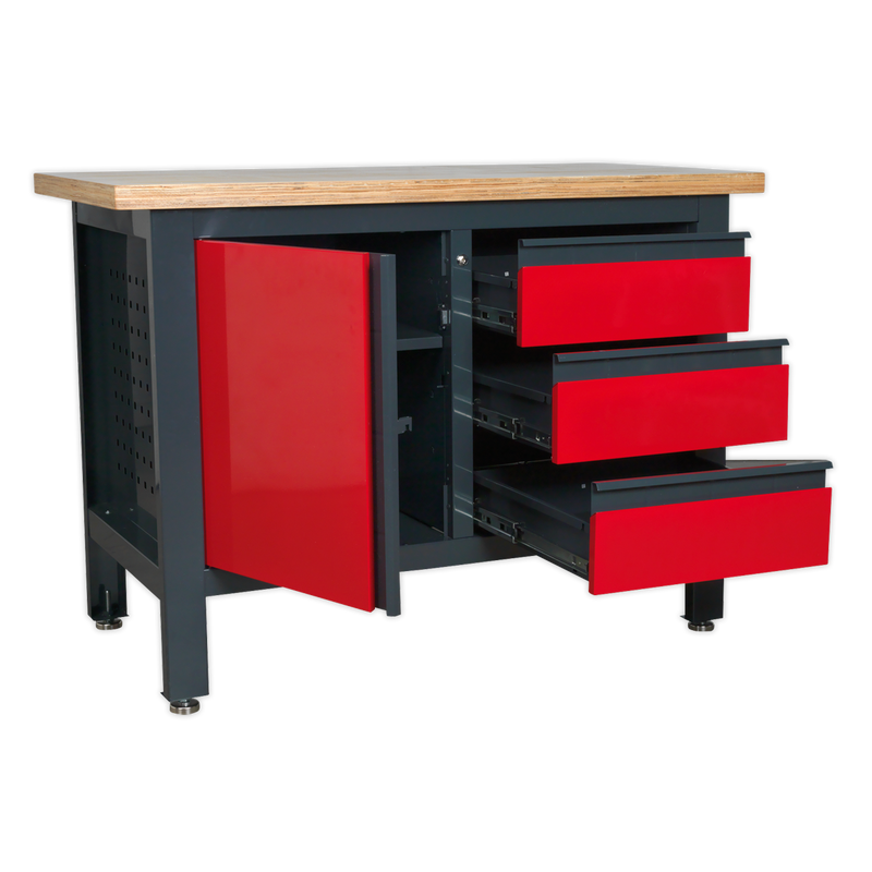 Workstation with 3 Drawers & Cupboard | Pipe Manufacturers Ltd..