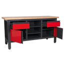 Workstation with 2 Drawers, 2 Cupboards & Open Storage | Pipe Manufacturers Ltd..