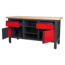 Workstation with 2 Drawers, 2 Cupboards & Open Storage | Pipe Manufacturers Ltd..