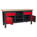 Workstation with 2 Drawers, 2 Cupboards & Open Storage | Pipe Manufacturers Ltd..
