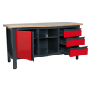 Workstation with 3 Drawers, 1 Cupboard & Open Storage | Pipe Manufacturers Ltd..