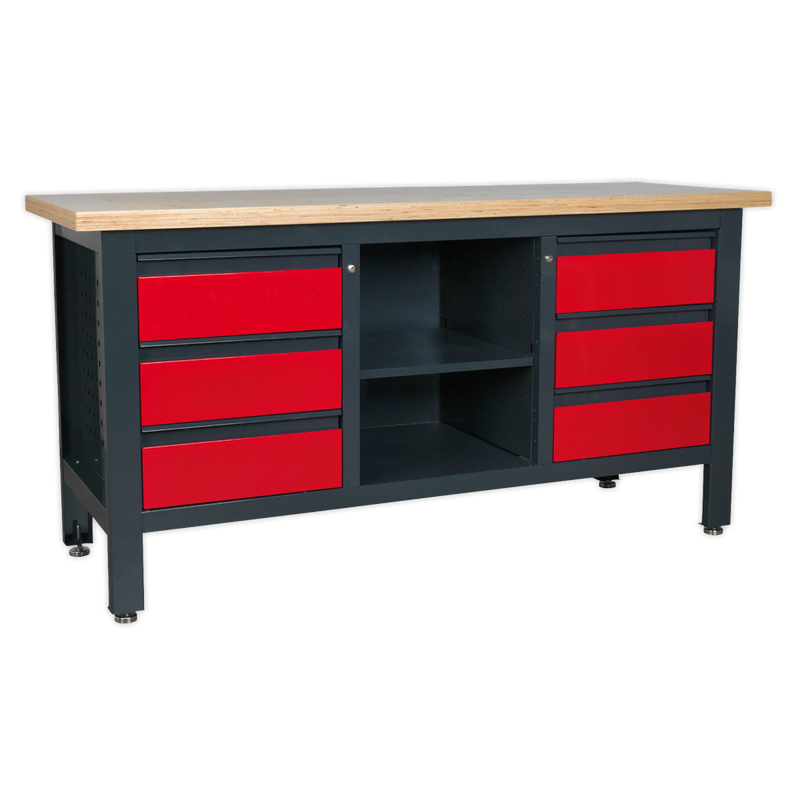 Workstation with 6 Drawers & Open Storage | Pipe Manufacturers Ltd..