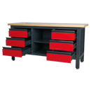 Workstation with 6 Drawers & Open Storage | Pipe Manufacturers Ltd..
