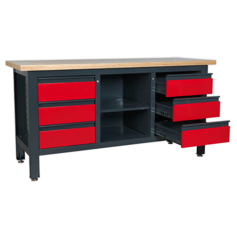 Workstation with 6 Drawers & Open Storage | Pipe Manufacturers Ltd..