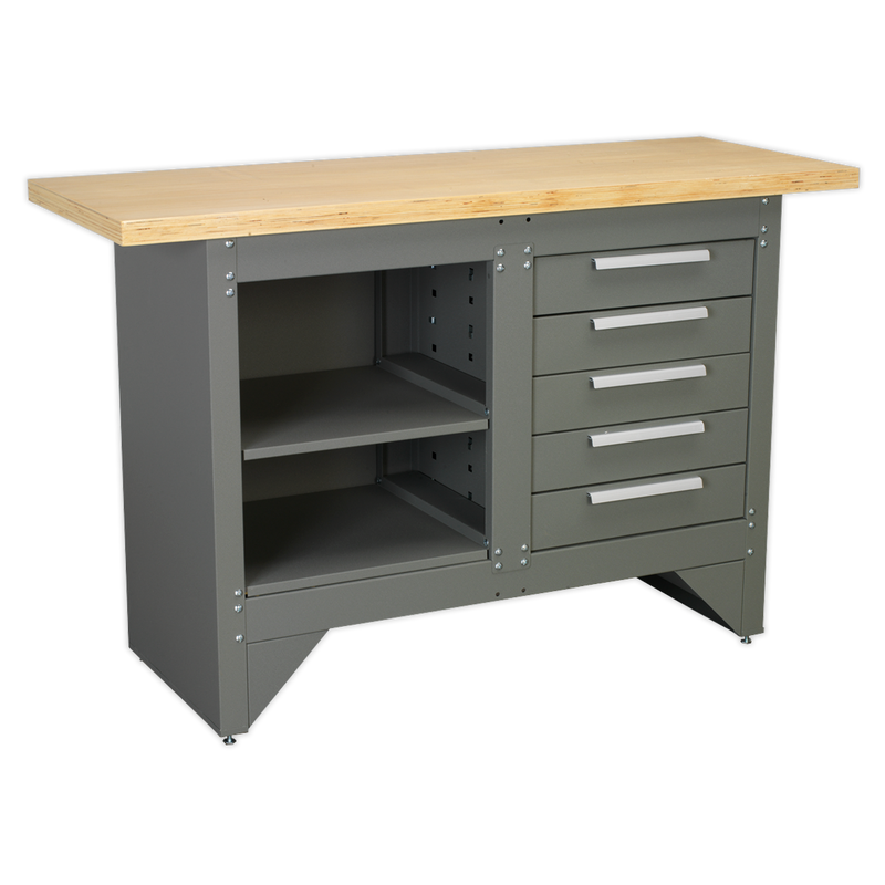 Workbench with 5 Drawers Ball Bearing Slides Heavy-Duty | Pipe Manufacturers Ltd..