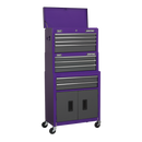 Topchest, Mid-Box & Rollcab 9 Drawer Stack - Purple | Pipe Manufacturers Ltd..