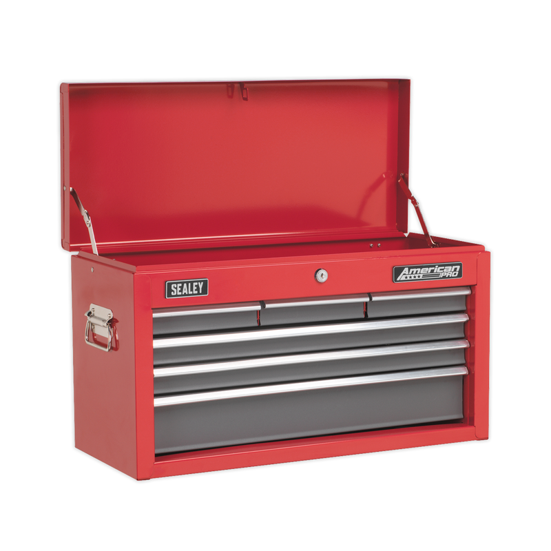 Topchest 6 Drawer with Ball Bearing Slides - Red/Grey | Pipe Manufacturers Ltd..