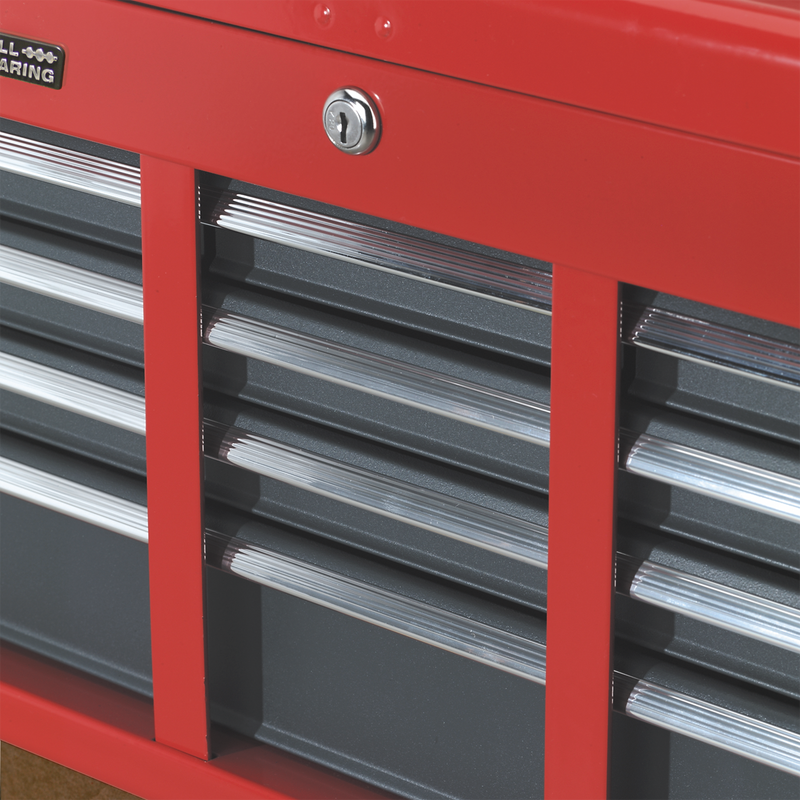Topchest 6 Drawer with Ball Bearing Slides - Red/Grey | Pipe Manufacturers Ltd..