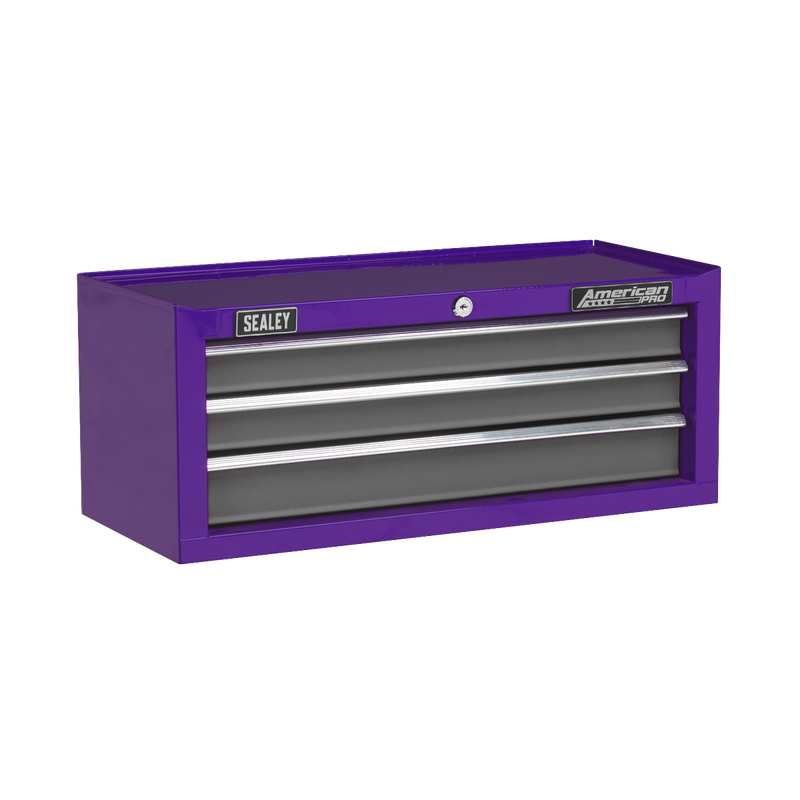 Mid-Box 3 Drawer with Ball Bearing Slides - Purple/Grey | Pipe Manufacturers Ltd..