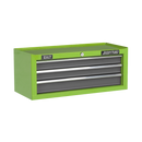 Mid-Box 3 Drawer with Ball Bearing Slides - Green/Grey | Pipe Manufacturers Ltd..