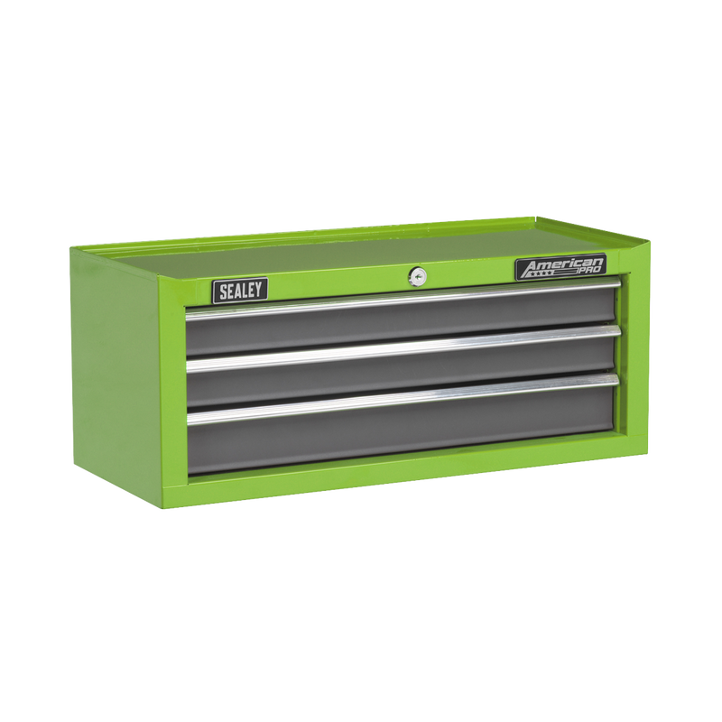 Mid-Box 3 Drawer with Ball Bearing Slides - Green/Grey | Pipe Manufacturers Ltd..