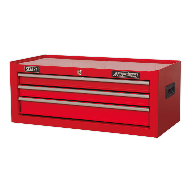Mid-Box 3 Drawer with Ball Bearing Slides - Red | Pipe Manufacturers Ltd..