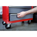 Rollcab 5 Drawer with Ball Bearing Slides - Red/Grey | Pipe Manufacturers Ltd..