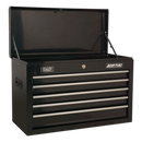 Topchest 5 Drawer with Ball Bearing Slides - Black | Pipe Manufacturers Ltd..
