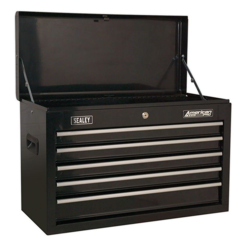 Topchest 5 Drawer with Ball Bearing Slides - Black | Pipe Manufacturers Ltd..