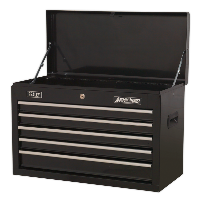 Topchest 5 Drawer with Ball Bearing Slides - Black | Pipe Manufacturers Ltd..