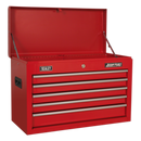 Topchest 5 Drawer with Ball Bearing Slides - Red | Pipe Manufacturers Ltd..