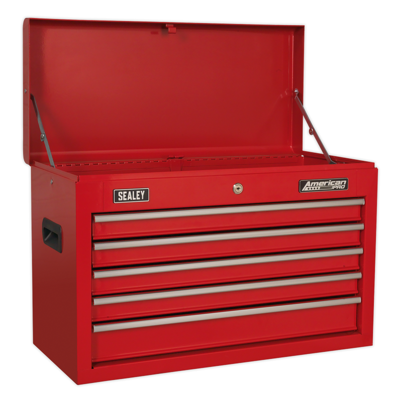 Topchest 5 Drawer with Ball Bearing Slides - Red | Pipe Manufacturers Ltd..